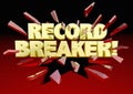 Record Breaker Words Breaking Through Glass Top Results 3d Illus Royalty Free Stock Photo