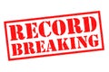 RECORD BREAKING Rubber Stamp Royalty Free Stock Photo