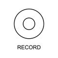 record button icon. Element of simple music icon for mobile concept and web apps. Thin line record button icon can be used for web Royalty Free Stock Photo