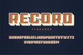 Record display font design, alphabet, typeface, uppercase charac Royalty Free Stock Photo