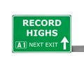 RECORD HIGHS road sign isolated on white Royalty Free Stock Photo