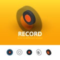 Record icon in different style Royalty Free Stock Photo