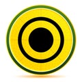 Record icon lemon lime yellow round button illustration