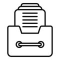 Record keeping drawer icon outline vector. Share access Royalty Free Stock Photo