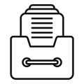 Record keeping drawer icon outline vector. Share access