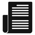 Record keeping paper icon simple vector. Billing check