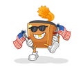 Record player american youth cartoon mascot vector