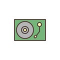 Record player filled outline icon Royalty Free Stock Photo