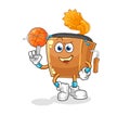 Record player playing basket ball mascot. cartoon vector Royalty Free Stock Photo