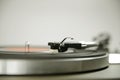 Record player shot with wide aperture and focus on cartr Royalty Free Stock Photo