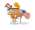 Record player uncle sam character. cartoon mascot vector Royalty Free Stock Photo