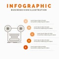 Record, recording, retro, tape, music Infographics Template for Website and Presentation. Line Gray icon with Orange infographic