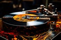 Record Spins on Vintage Turntable, Bringing Classic Vibes to Life