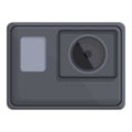 Recorder camera icon cartoon vector. Go pro action