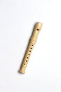 Recorder flute on white background close up Royalty Free Stock Photo