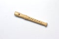 Recorder flute on white background close up Royalty Free Stock Photo