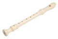 Recorder instrument. Soprano recorder, German fingering. Flute pipe. Classical music instrument for school student education