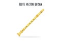 Recorder vector design. Recorder flat style vector illustration isolated on white background. Musical instrument Royalty Free Stock Photo