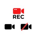 Recording camera icons sign Vector Royalty Free Stock Photo