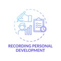 Recording personal development blue gradient concept icon