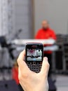 Recording by phone Royalty Free Stock Photo
