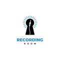 recording room logo design on isolated background. recording studio logo Royalty Free Stock Photo
