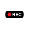 Recording sign icon. Rec button. Vector on isolated white background. EPS 10 Royalty Free Stock Photo