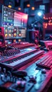 Busy Recording Studio Filled With Sound Equipment. Generative AI Royalty Free Stock Photo
