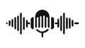 Recording studio icon: Microphone with sound bars, audio, vector design Generative AI Royalty Free Stock Photo