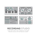 Recording Studio Labels Set Royalty Free Stock Photo