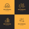 Recording Studio Labels Set Royalty Free Stock Photo