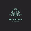 Recording Studio Labels Set Royalty Free Stock Photo