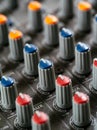 Recording studio mixer knobs Royalty Free Stock Photo