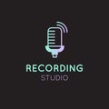 Recording Studio Neon Gradient Label