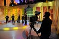 Recording TV show in studio Royalty Free Stock Photo