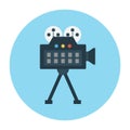Recording video vector color flat icon Royalty Free Stock Photo