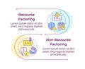 Recourse VS non-recourse factoring infographic vertical sequence