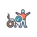 Color illustration icon for Recover, patient and well