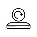 Black line icon for Recover, refresh and disk