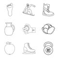 Recover icons set, outline style