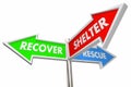 Recover Rescue Shelter Savings Helping Signs 3d Illustration