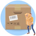 Delivery man with parcell cartboard boxes Royalty Free Stock Photo