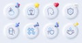 Recovered person, Dumbbells and Health app line icons. For web app, printing. Vector