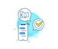 Recovery computer line icon. Backup data sign. Restore information. Vector