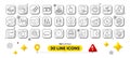 Recovery data, Idea and Co2 line icons pack. For web app. 3d design elements. Vector