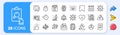 Recovery data, Mail correspondence and Chemistry experiment line icons. For web app, printing. App line icons. Vector