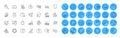 Recovery file, Present and Checked file line icons pack. For web app. Color icon buttons. Vector