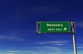 Recovery - Freeway Exit Sign Royalty Free Stock Photo