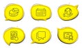 Recovery hdd, Calendar and Talk bubble icons set. Pie chart sign. Backup info, Business audit, Chat message. Vector