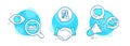 Recovery hdd, Calendar and Talk bubble icons set. Pie chart sign. Backup info, Business audit, Chat message. Vector